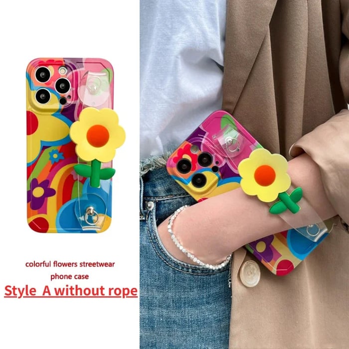 PetalCharm – Floral Lanyard Phone Case