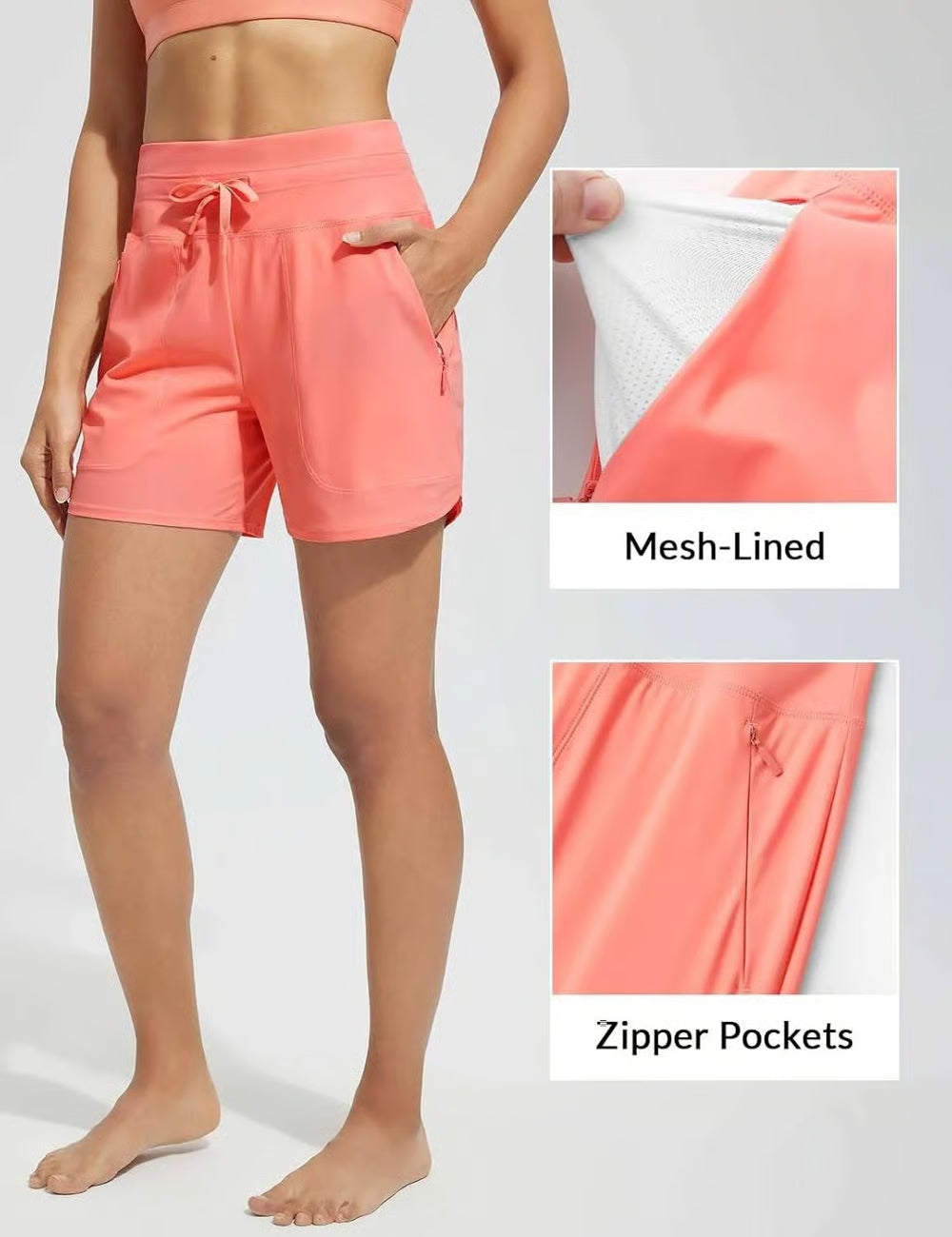 AquaCurve – Women’s High-Waisted Swim Shorts