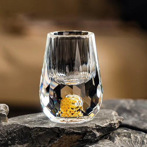 GlacierGlow - Crystal Gold-Foil Shot Glass