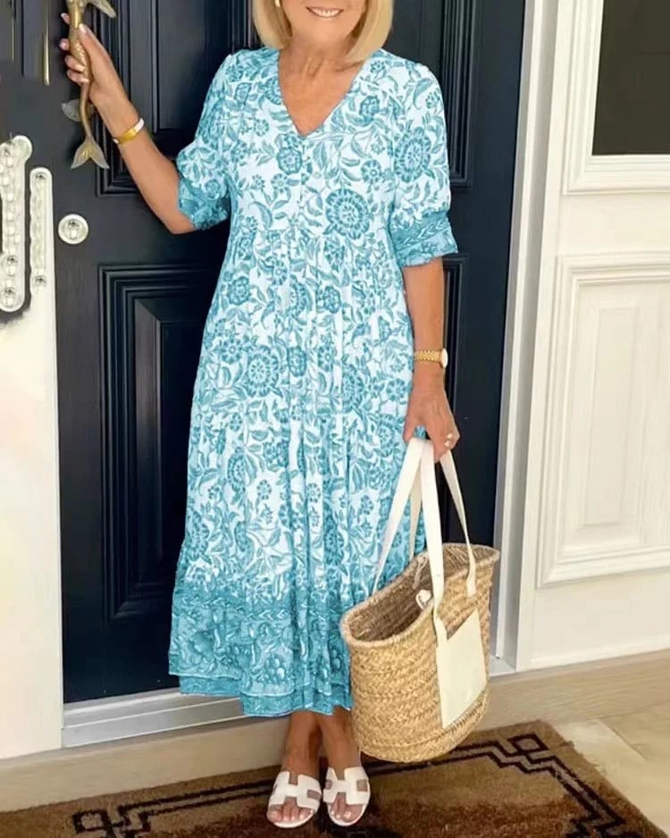 LunaLite - Effortless V-Neck Summer Dress
