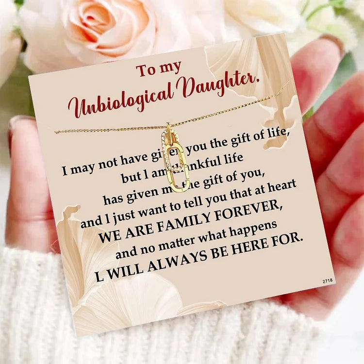 For Unbiological Daughter - We're Family Forever Circle Necklace