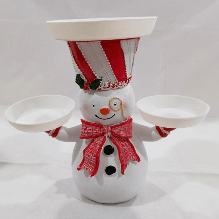FrostyFeast – Christmas Snowman Treats Holder with Plate