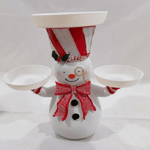 FrostyFeast – Christmas Snowman Treats Holder with Plate