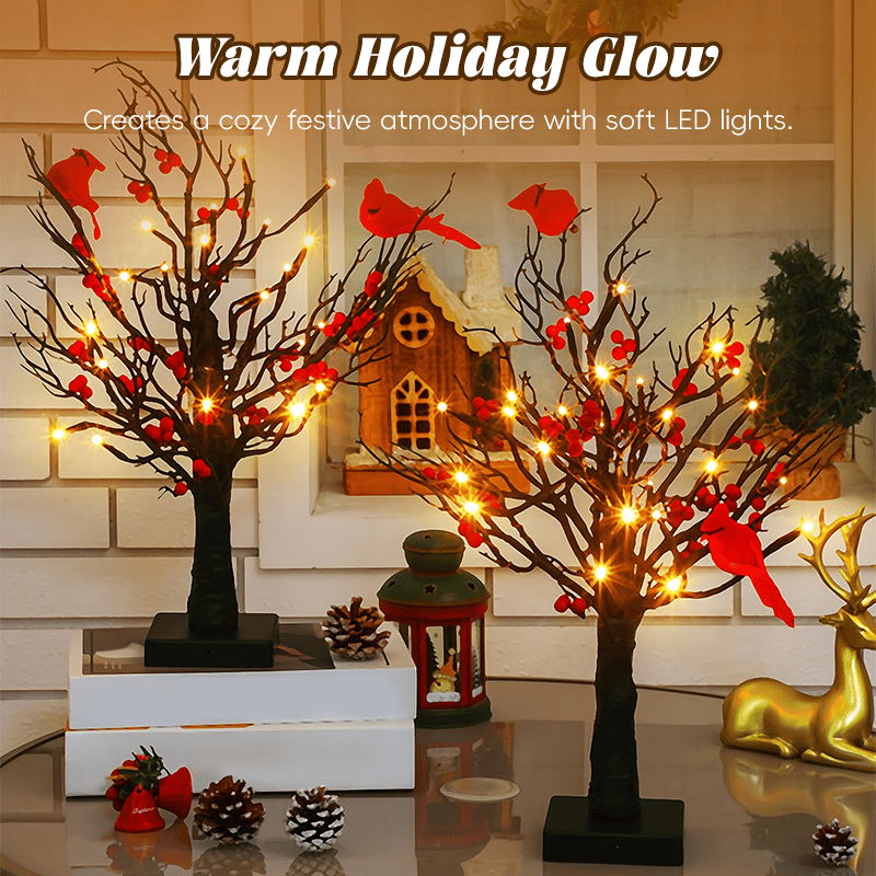 CardinalGlow – Vintage Lighted Berry Tree