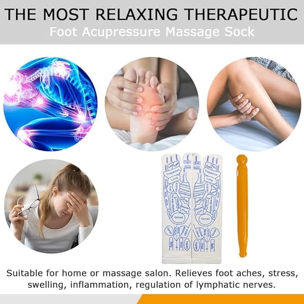 SoleHarmony – Reflexology Chart Socks with Massage Tool