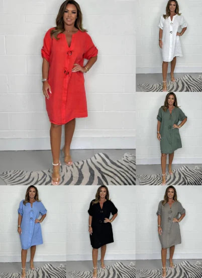 Lunaria - Stylish Side-Pocket Flowy Dress