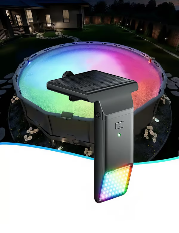AquaGlow – Poolside Solar Lights for Stunning Night Ambiance