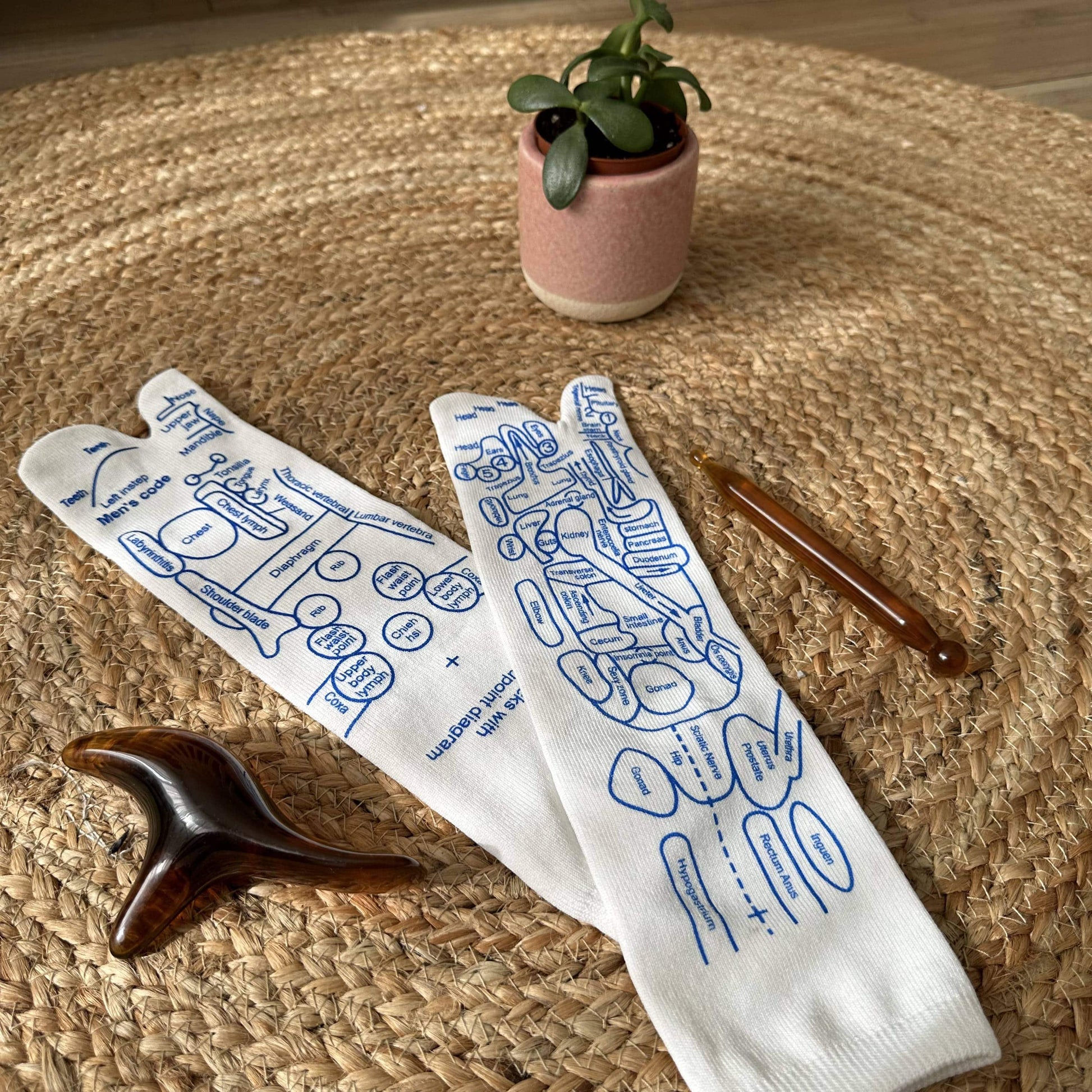 SoleHarmony – Reflexology Chart Socks with Massage Tool