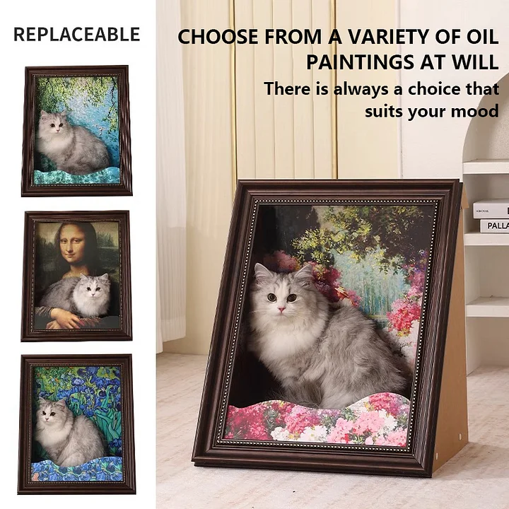 PurrLouvre – Mona Lisa Inspired Cat Bed