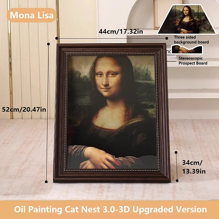 PurrLouvre – Mona Lisa Inspired Cat Bed