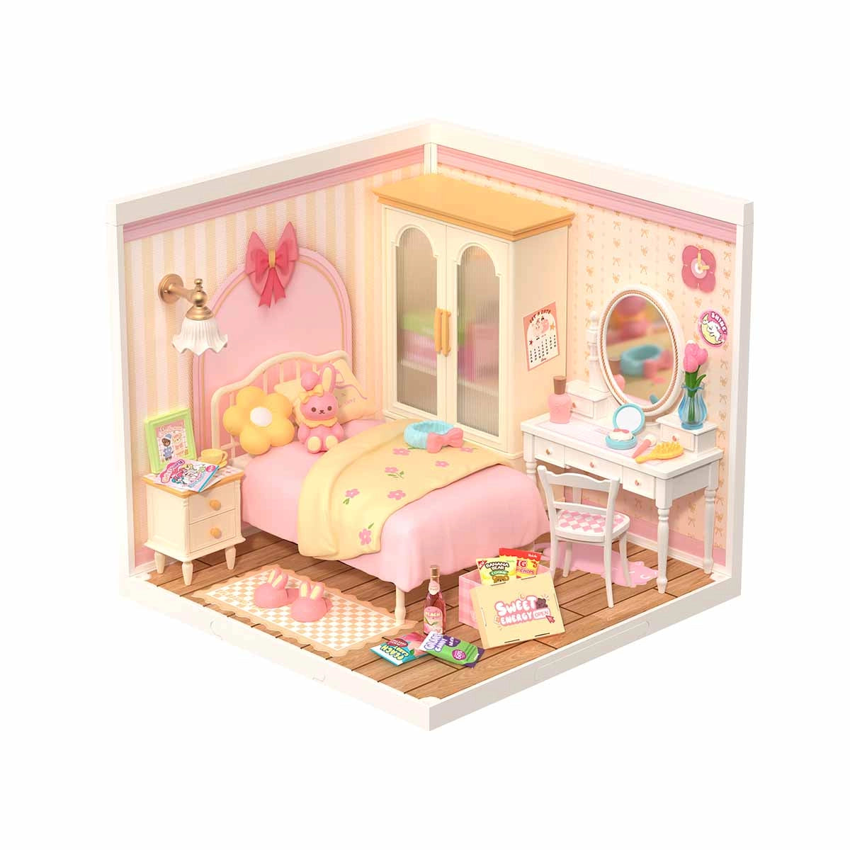 DreamNest – Miniature Pink Bedroom Set