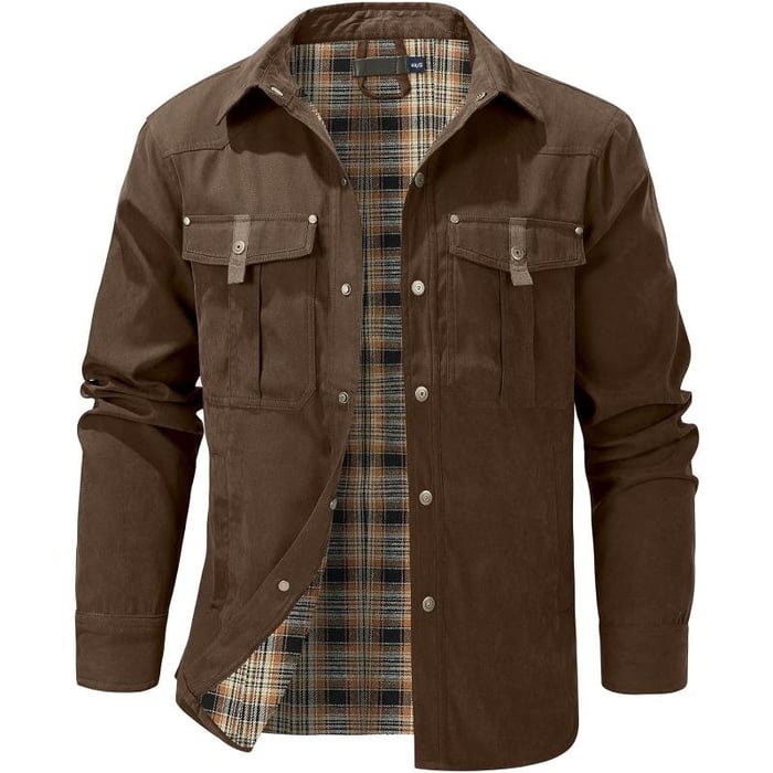 TimberWear – Men’s Flannel-Lined Shacket Jacket