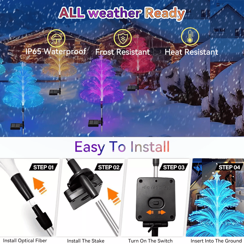 GlowEver – Gradient Solar Holiday Tree Light