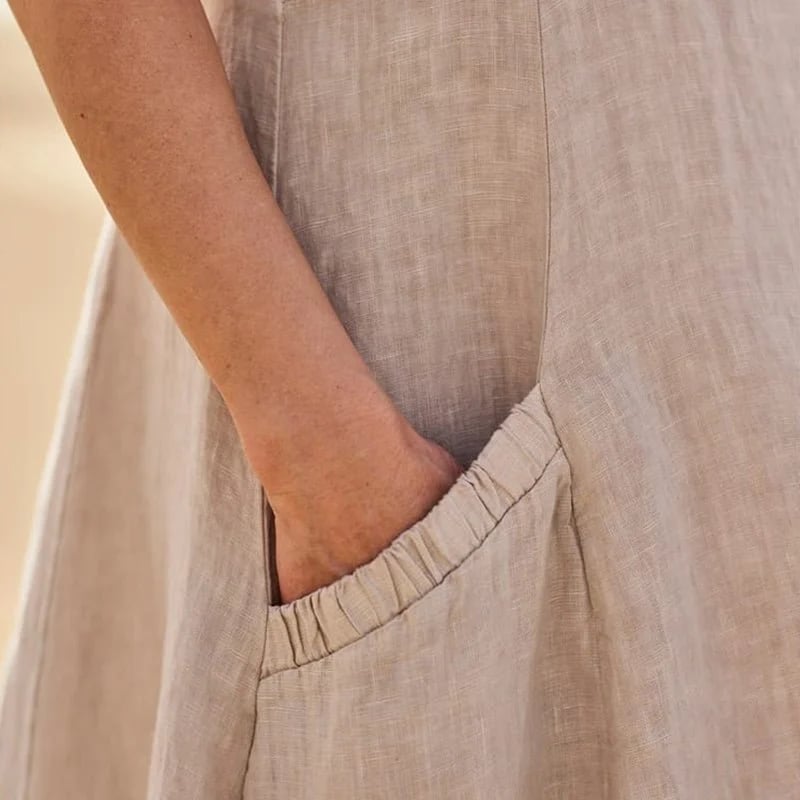 BreezeLoom – Sleeveless Cotton Linen Dress
