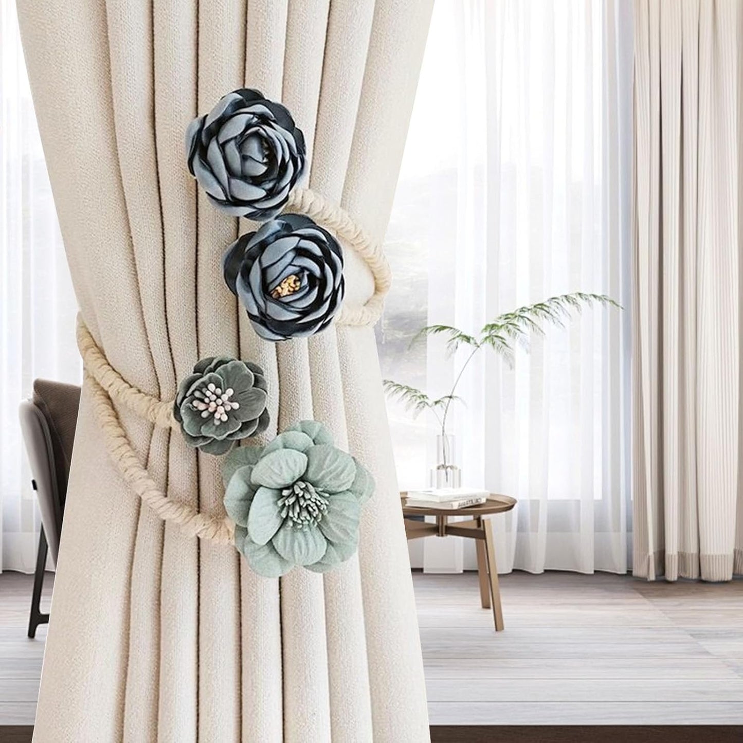 DrapeBloom – Elegant Magnetic Curtain Tieback Clips