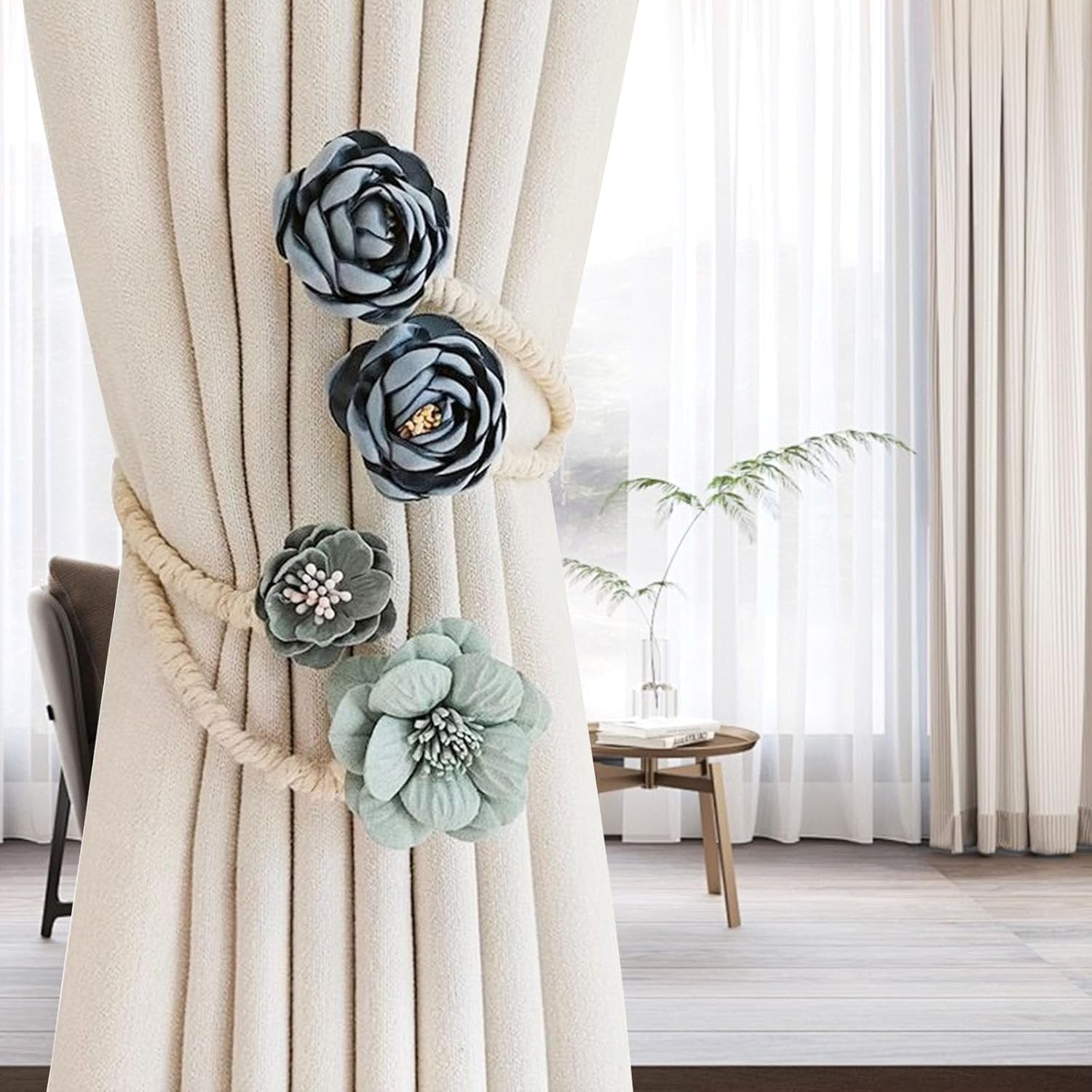 DrapeBloom – Elegant Magnetic Curtain Tieback Clips