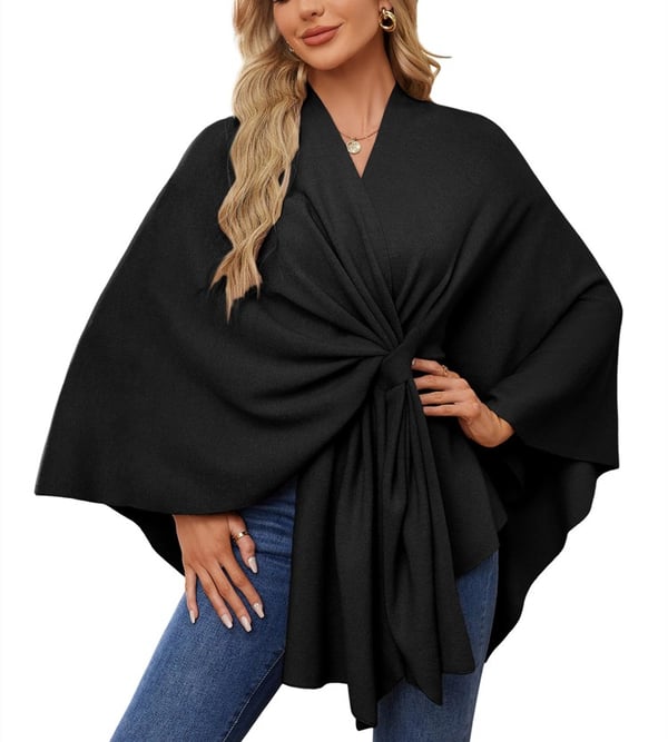 SilvaDrape – Chic Soft Poncho Sweater