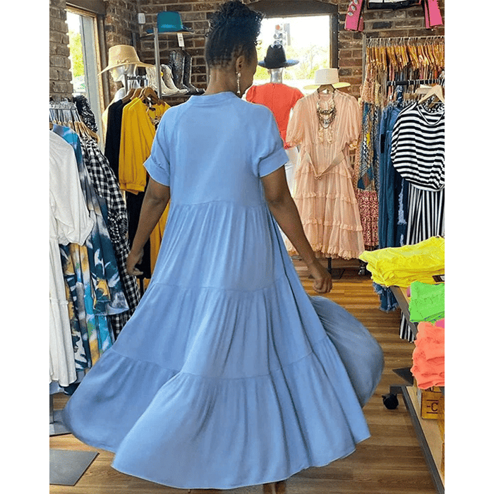 VelviBloom – Graceful Tiered Midi Dress