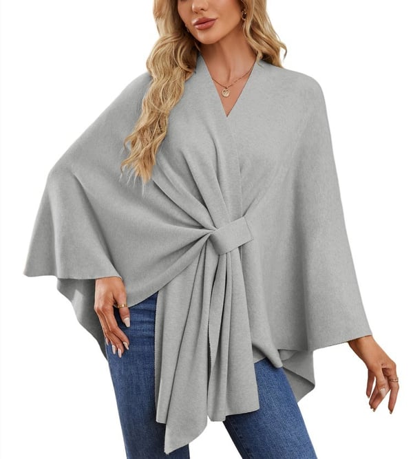 SilvaDrape – Chic Soft Poncho Sweater