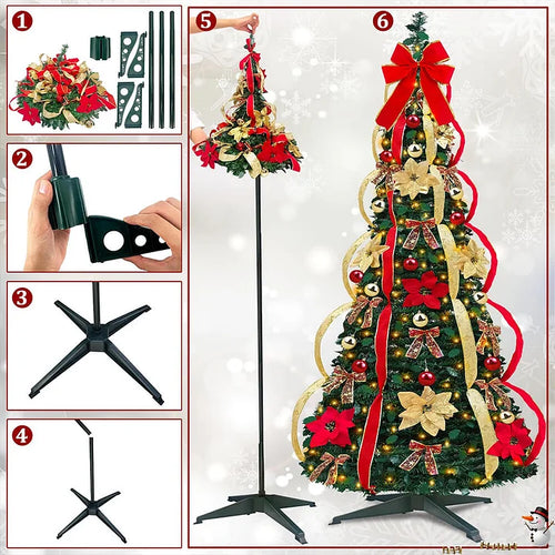 ScarletShine – Pop-Up Red Christmas Tree Set