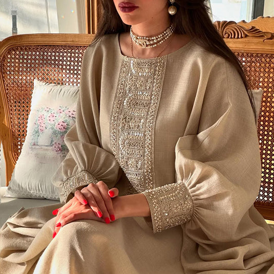 NuraStyle – Elegant Solid Color Jalabiyas Dress