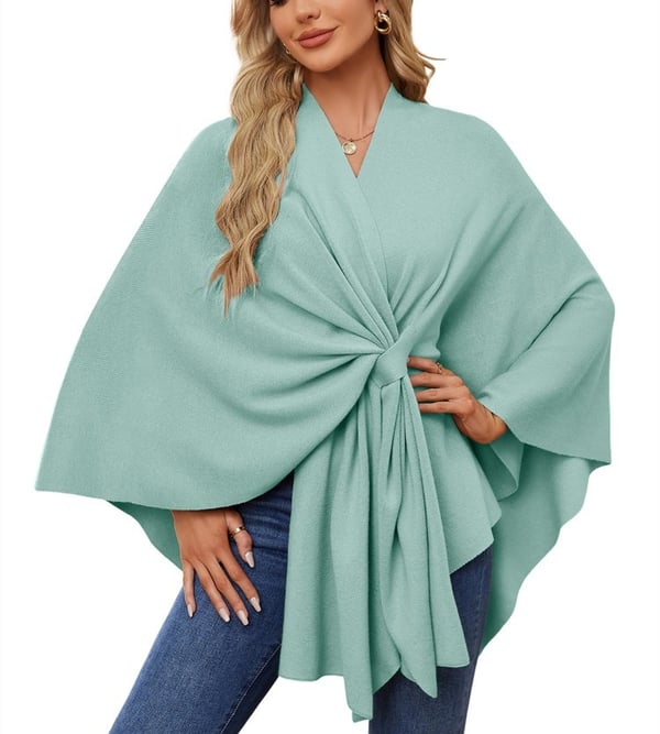 SilvaDrape – Chic Soft Poncho Sweater