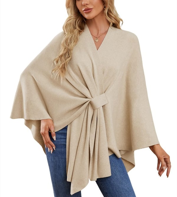 SilvaDrape – Chic Soft Poncho Sweater