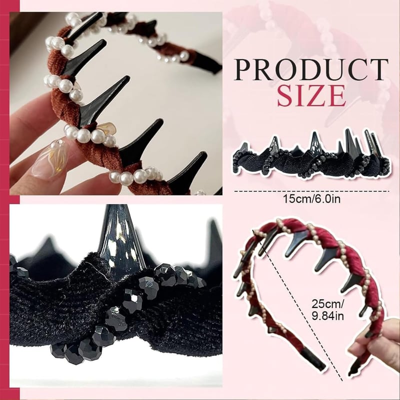 CrownPearl – Retro High Skull Headband