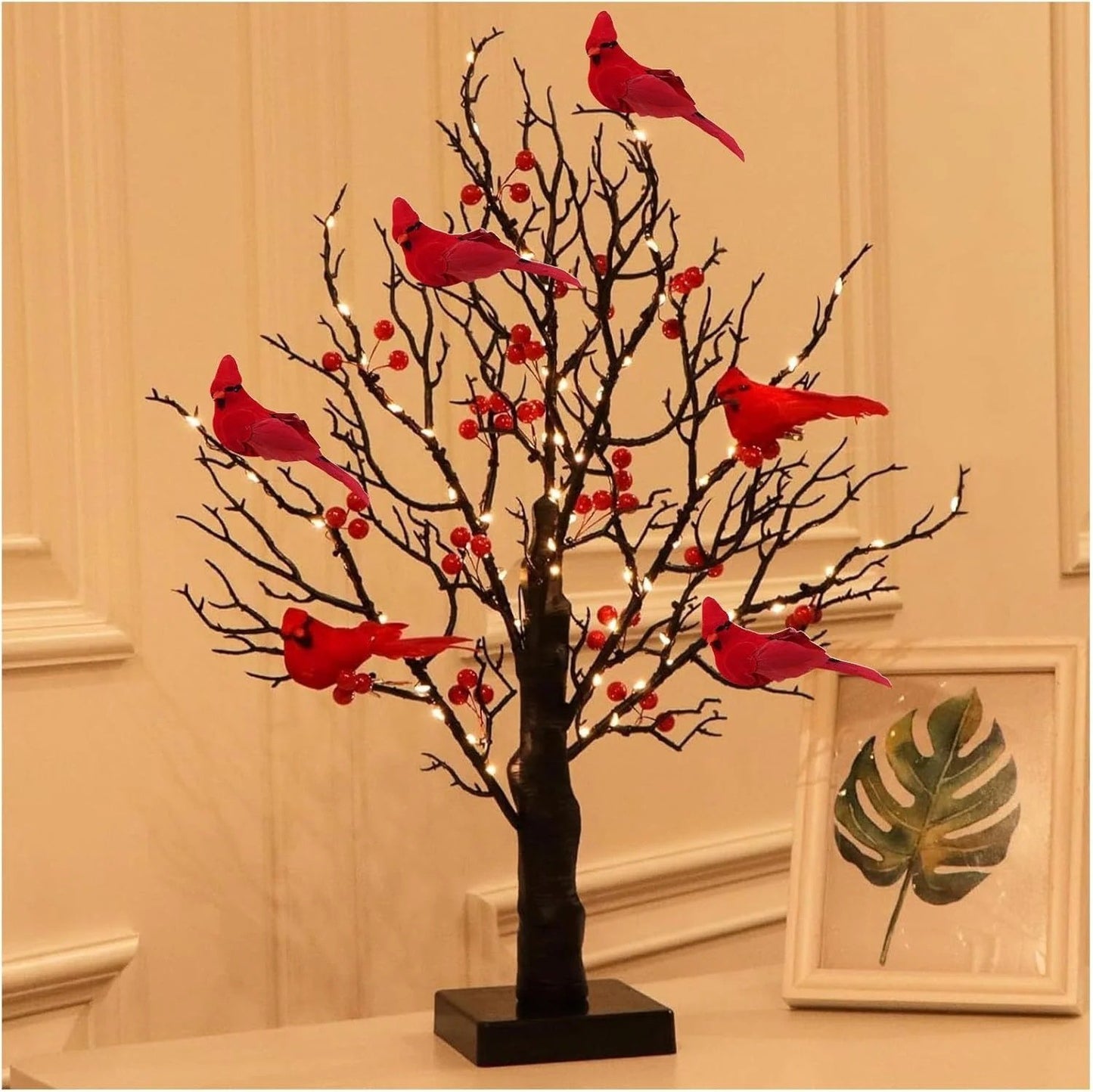CardinalGlow – Vintage Lighted Berry Tree