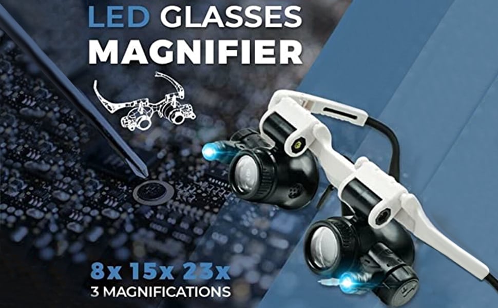 MagnifyPro - 8x-23x LED Magnifying Headband