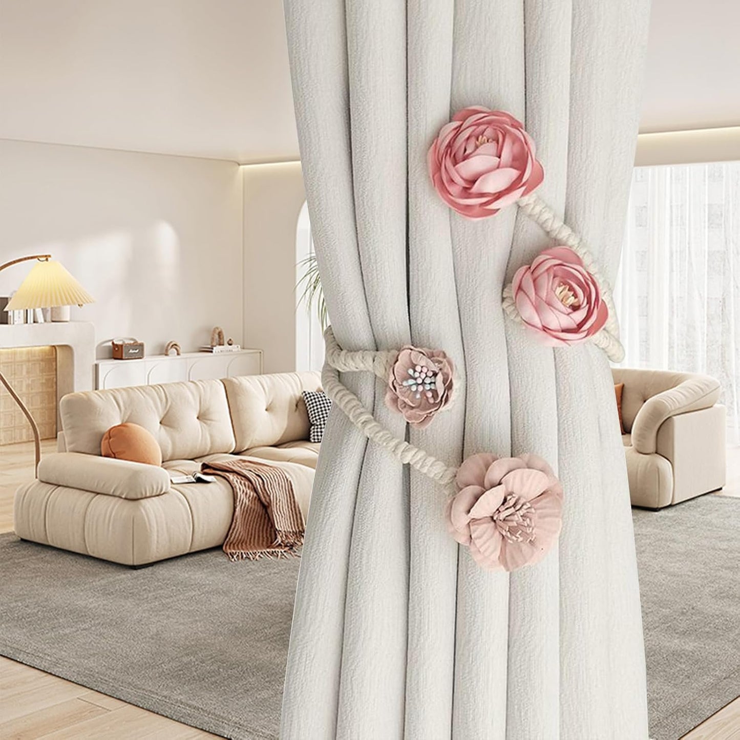 DrapeBloom – Elegant Magnetic Curtain Tieback Clips