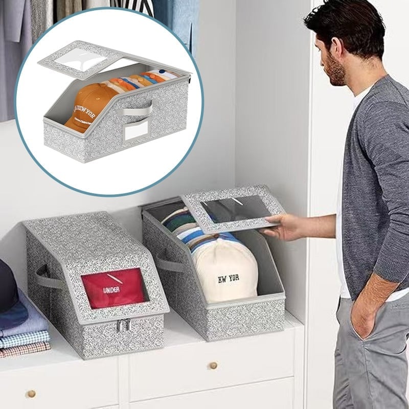 Multifunctional Foldable Dust Hat Storage Box