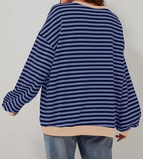 CozyBlend – Striped Color Block Sweatshirt