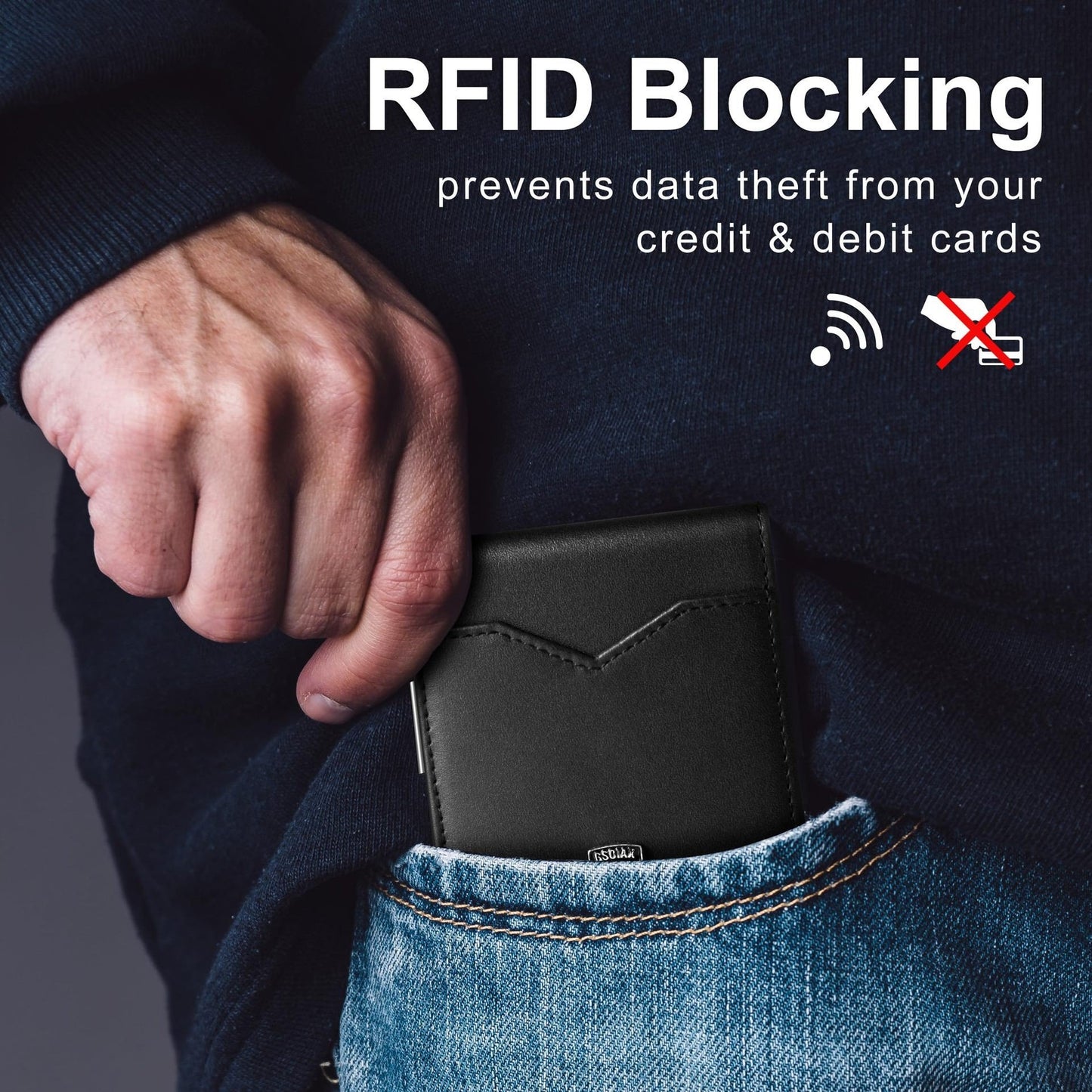 CarbonShield – Slim RFID Leather Wallet