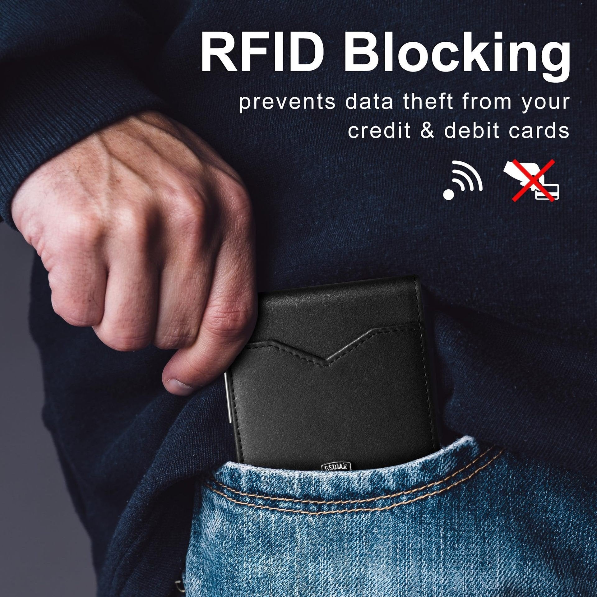 CarbonShield – Slim RFID Leather Wallet