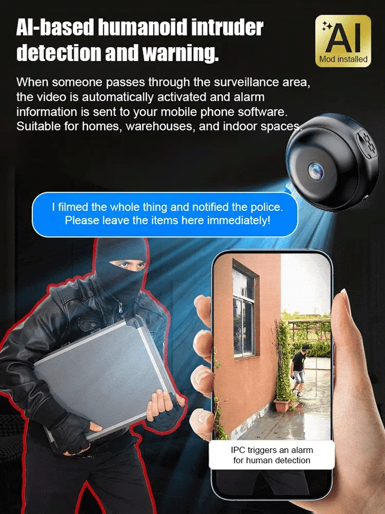 DarkSight – HD Night Vision Mini Camera for 24/7 Monitoring