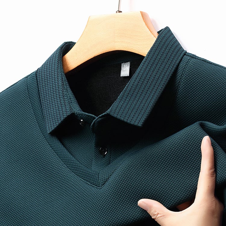 DualLayer – Striped Lapel Two-Piece Style Shirt