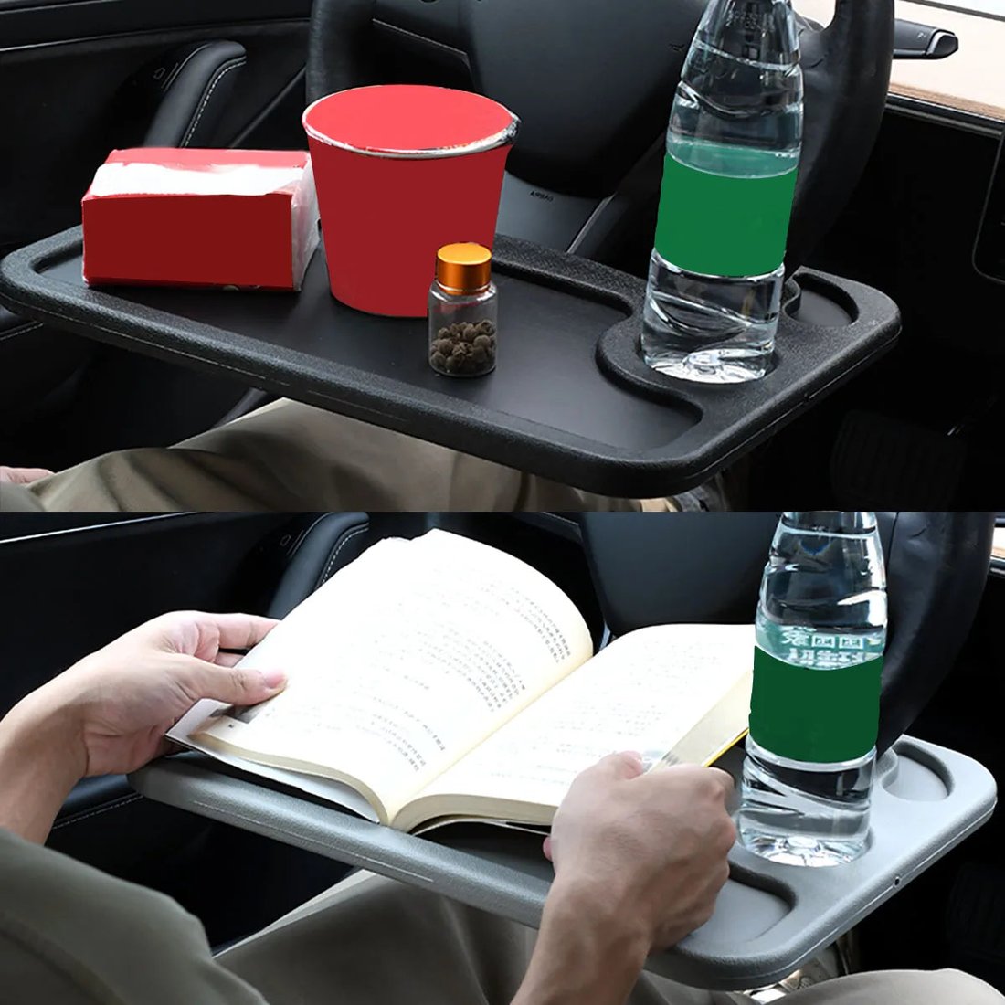 DriveDesk - Portable Car Steering Wheel Table for Meals & Work