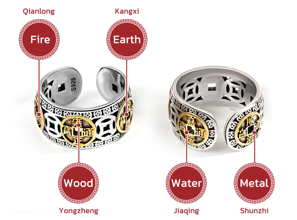 MaxLuck – Five Emperors Coins Ring