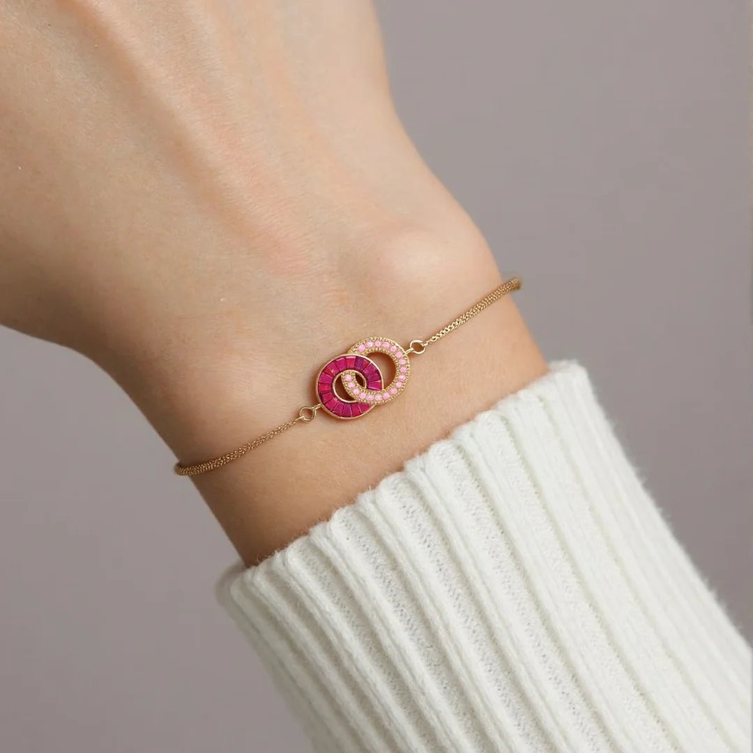 HeartLink – Custom Birthstone Circle Bracelet