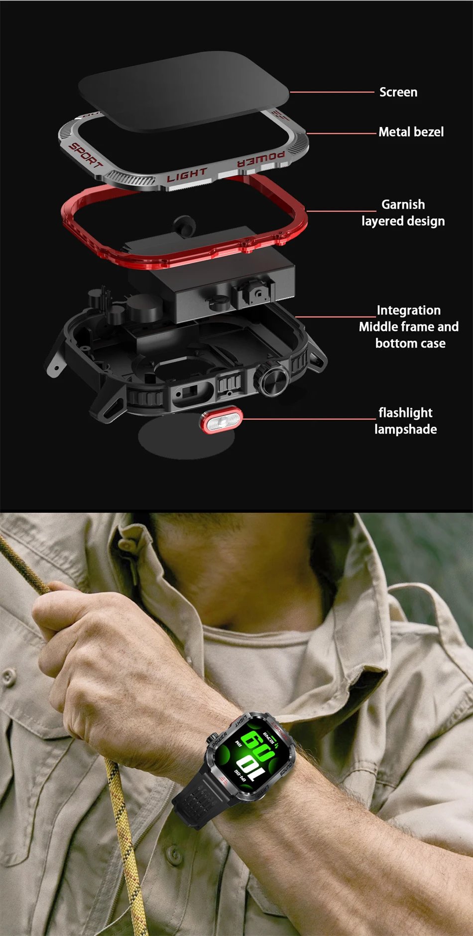 TitanGear – Military Outdoor Smart Watch