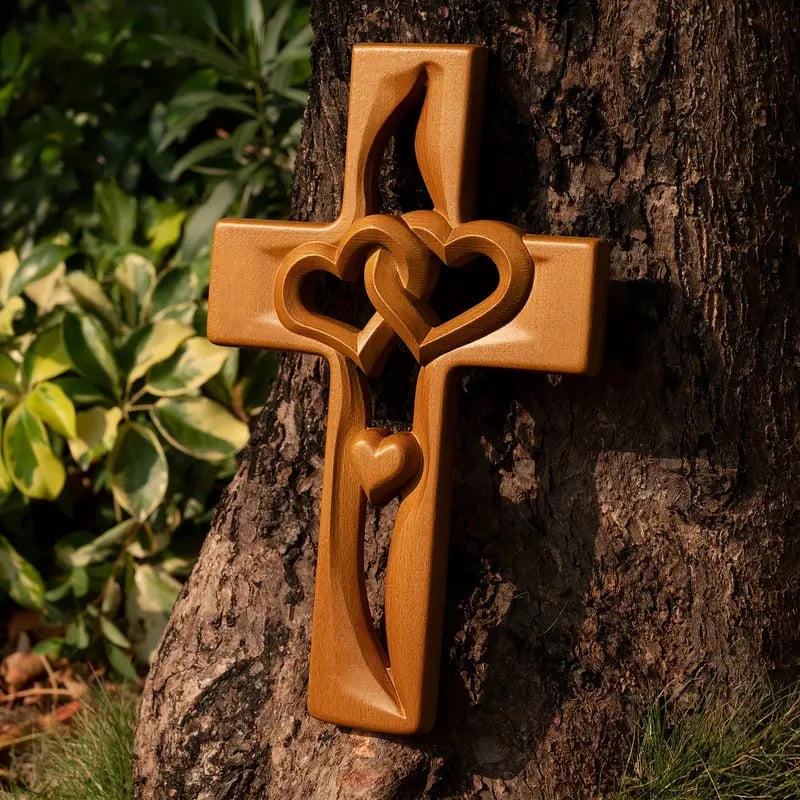 HeartLoom – Intertwined Wooden Cross