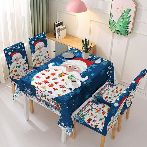 YuletideCharm – Christmas Tablecloth with Chair Covers