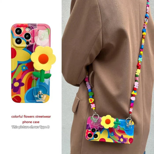 PetalCharm – Floral Lanyard Phone Case