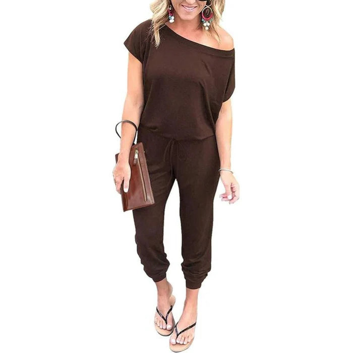 CozyChic – Women's Off-Shoulder Jogger Jumpsuit