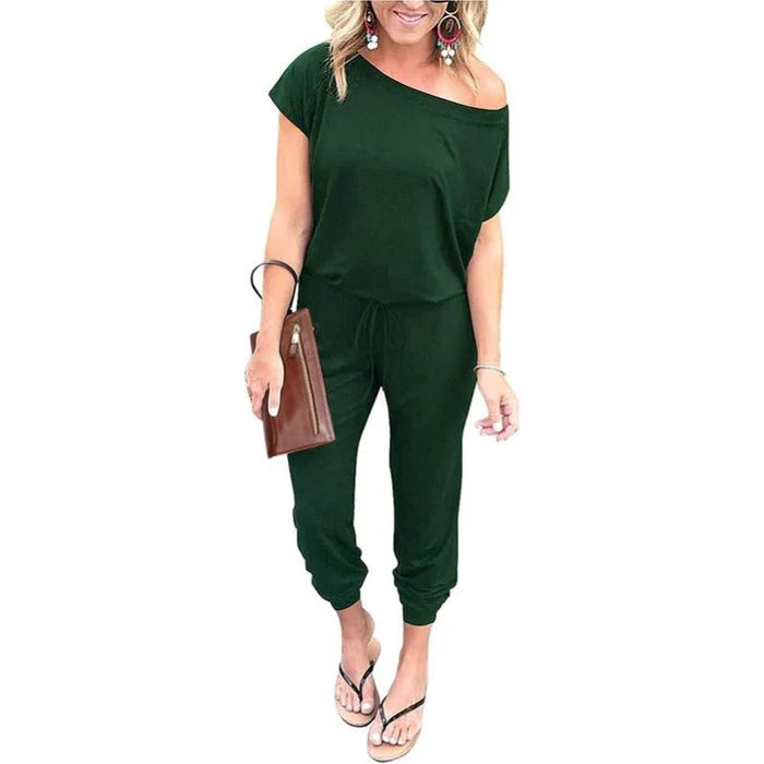 CozyChic – Women's Off-Shoulder Jogger Jumpsuit
