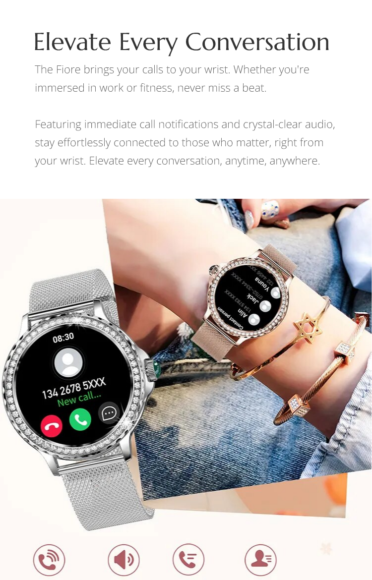 Fiore - Elegant Smartwatch for Health & Style