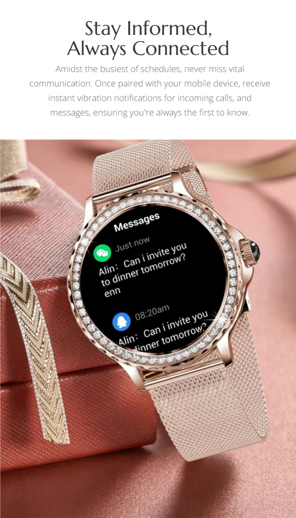 Fiore - Elegant Smartwatch for Health & Style