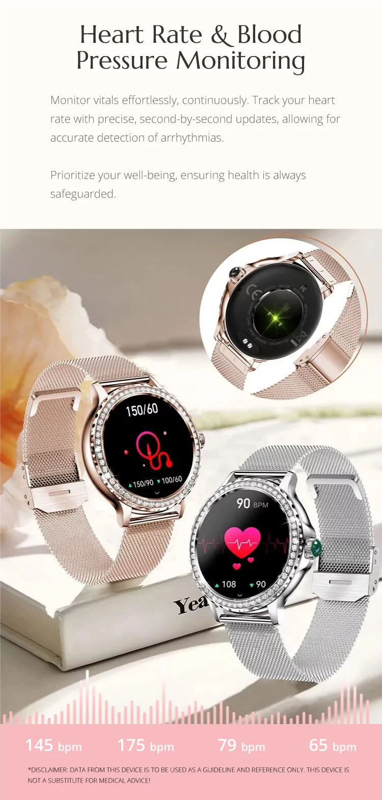 Fiore - Elegant Smartwatch for Health & Style