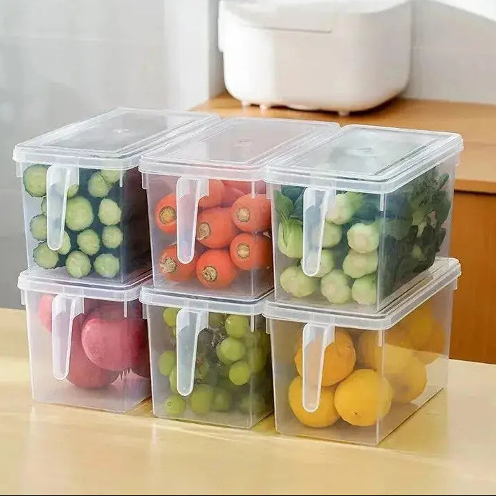 FridgeNest - Stackable Clear Food Boxes (4pcs)
